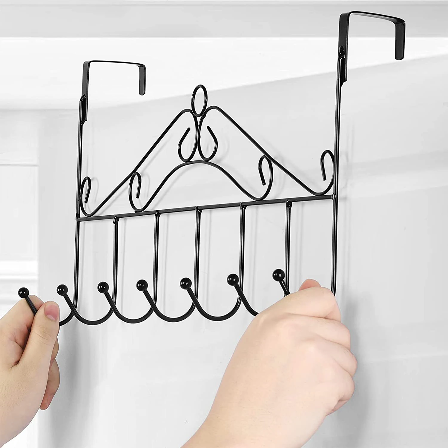 ver The Door Hooks Hanger/Over The Door Towel Rack Coat Rack with 7 Hooks/Metal Hanging Organizer for Clothes Coat Hat Towel.jpg