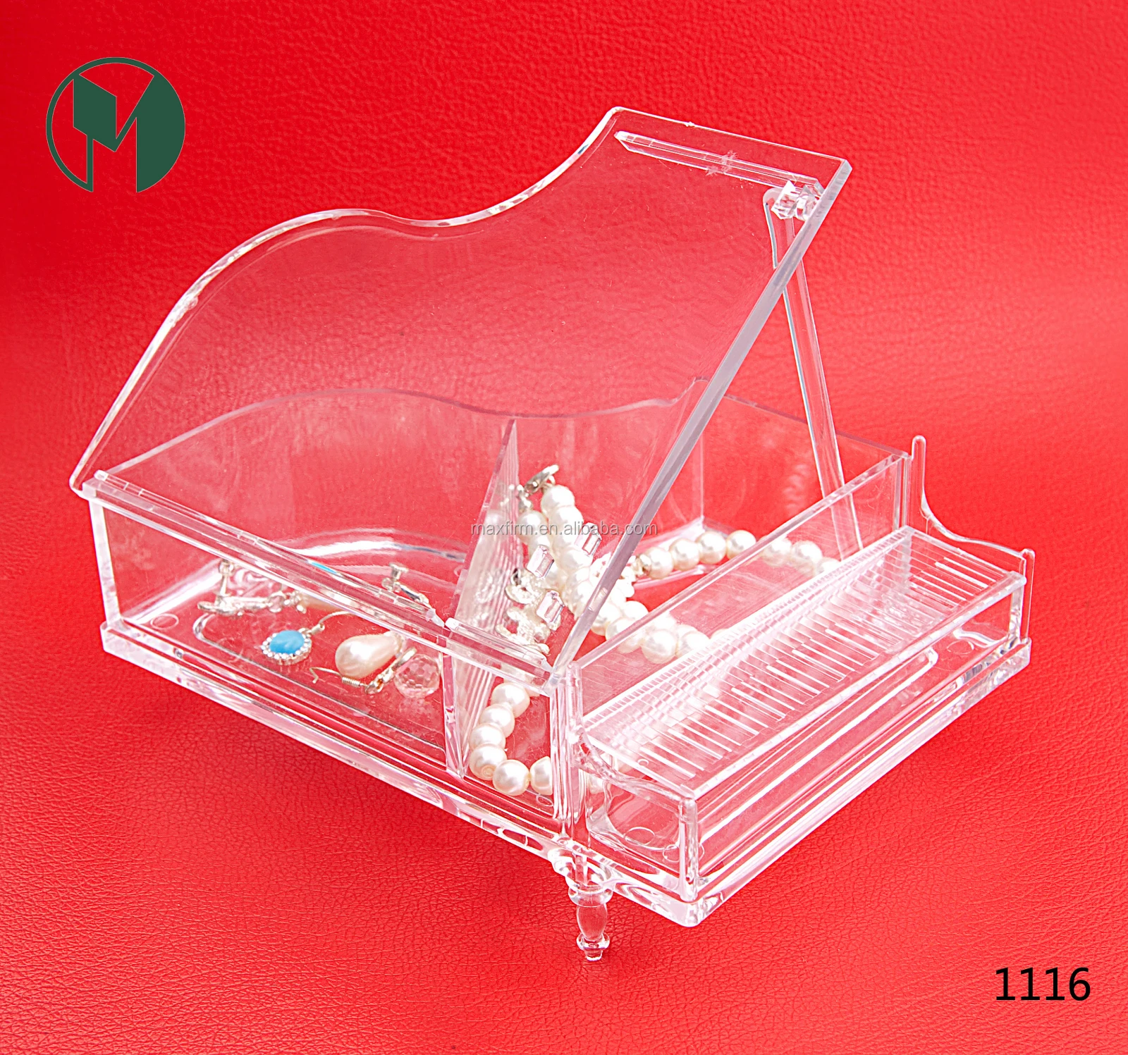 
CLEAR acrylic piano-shape organizer box jewelry storage box bracelet container 