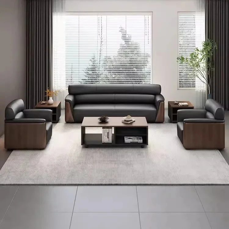 Factory direct sales office sofa modern simple and comfortable three people to negotiate reception business meeting office sofa