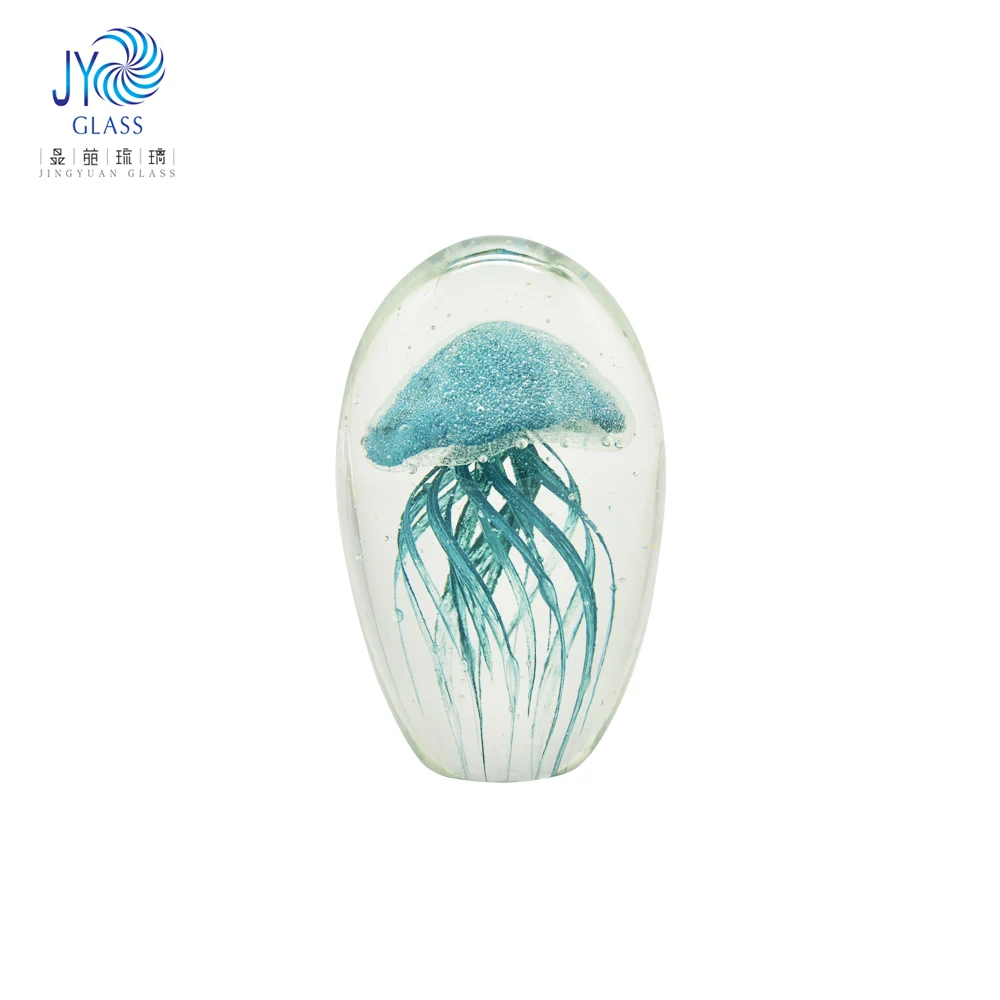 colorful design hand blown murano glass jellyfish paperweight for gift