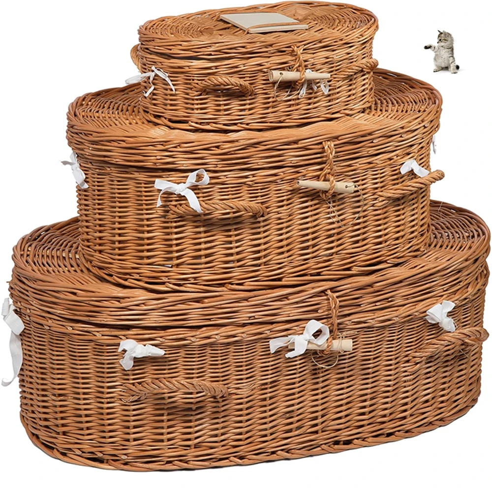 Luxury Wicker Pet Coffin Pet Coffin Bio For Dogs Cats and Other Animals