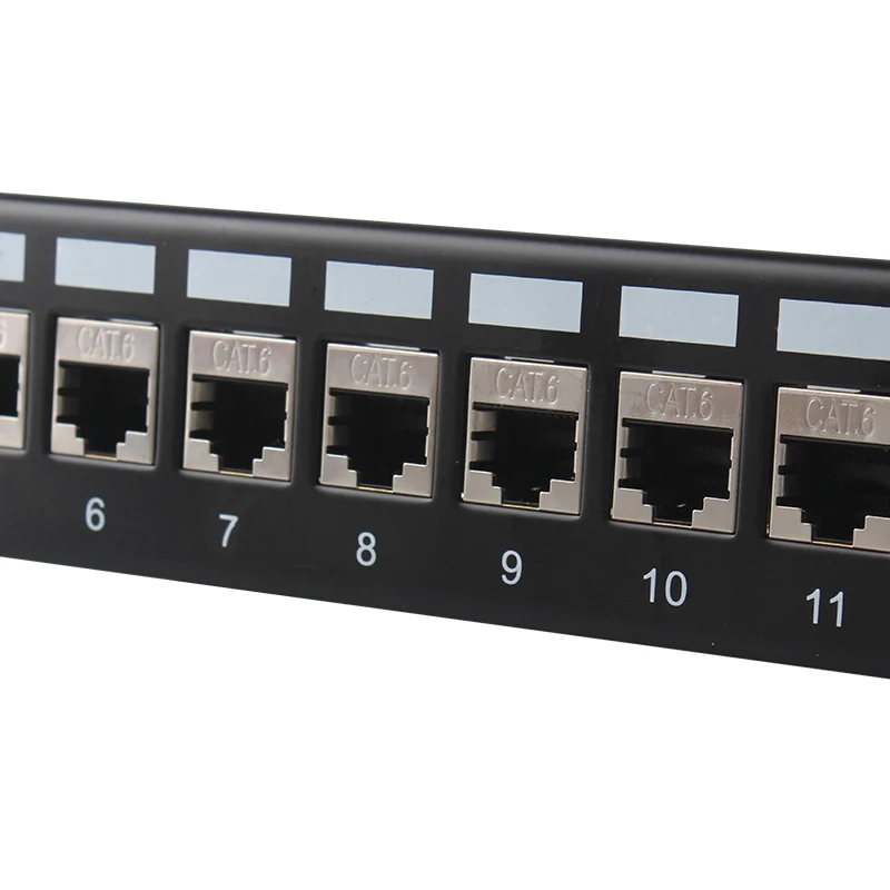 Manufacturer RJ45 Cat6 patch panel 24 port network wire cabling metal patch panel FTP cat6 RJ45 patch panel