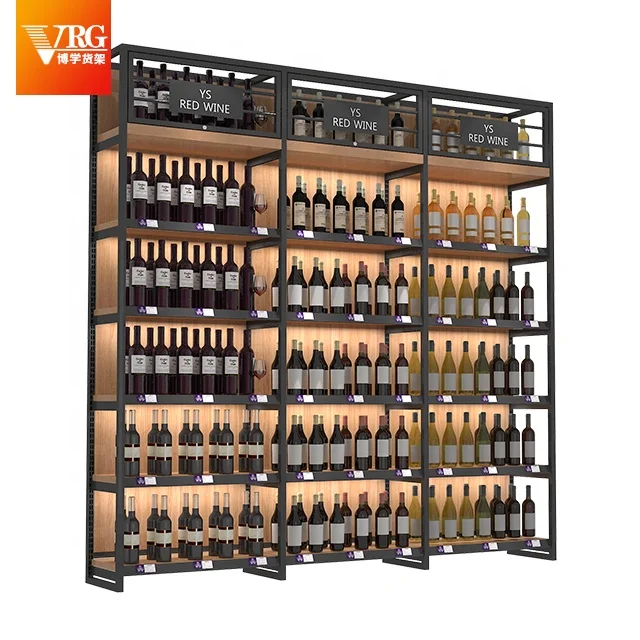 Supermarket Tobacco and Alcohol Shelves Modern Simple Wine Cabinet Display Shelves Commercial Multifunctional Wine Shelf Display