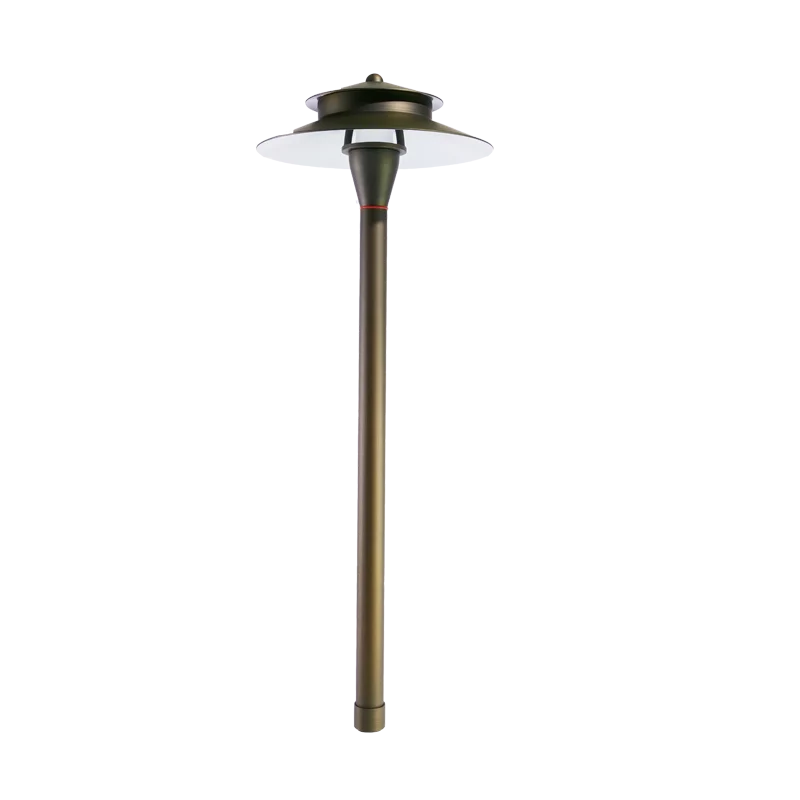 Landscape Lighting Manufacturer Solid Brass Path Light Low Voltage Double Layers Hats Redidential Area Light