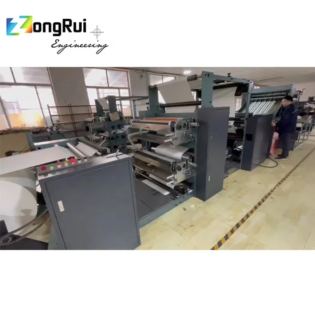 High Speed Flexo Printing Machine 2 Colours Double Sides Roll to Sheet For Exercises Books&Notebooks Printing Cutting ZR1020F2-2