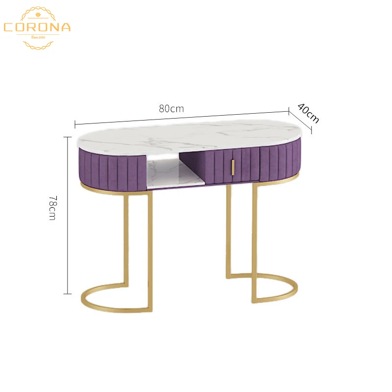 New Glass Dust Vacuum Antique Pick Gray White Gold Melamine Mdf Manicure Table