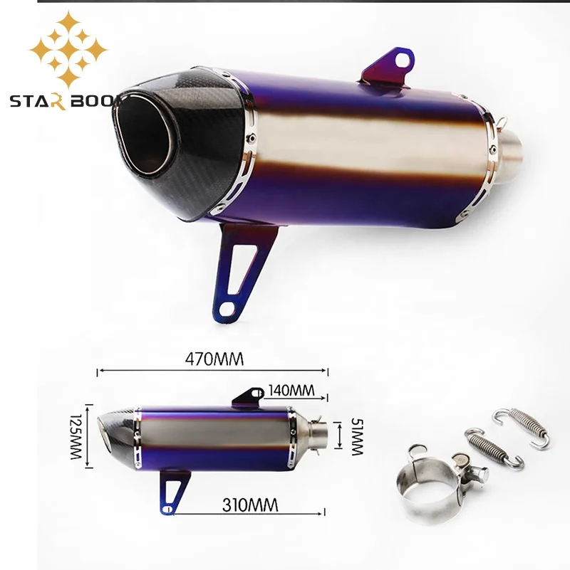 Motorcycle spare parts and accessories Stainless steel +Carbon fiber endcap full exhaust system X-max300 XMAX 250 bike exhaust