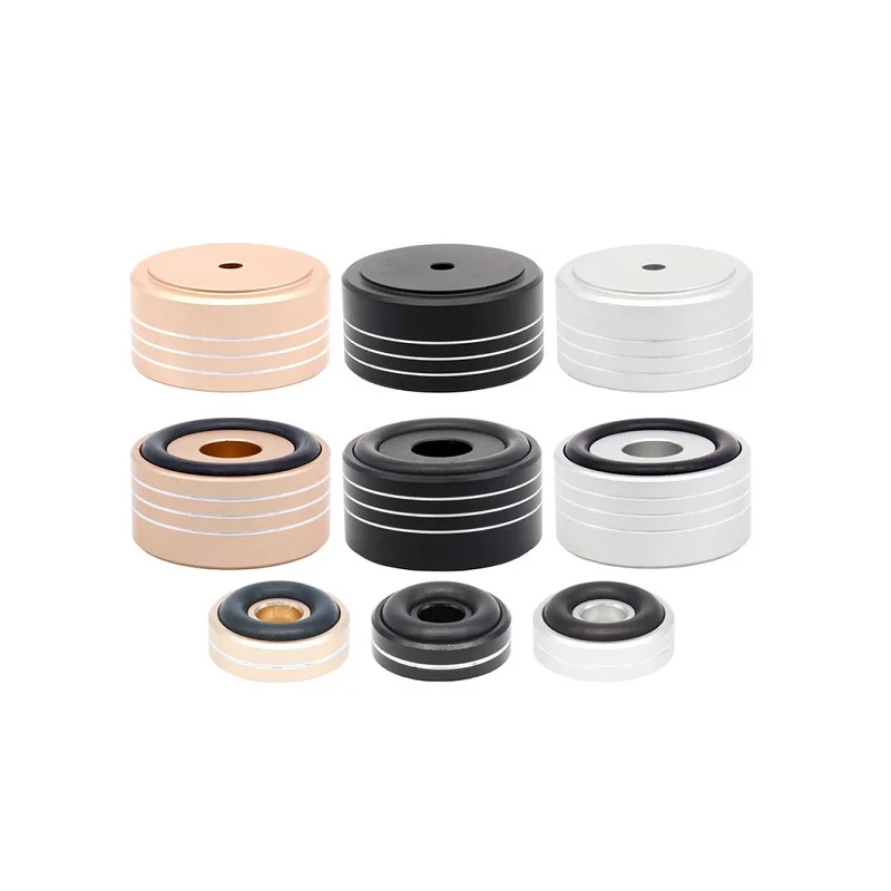 Custom Metal CNC Turning Aluminum Stainless Solid Speaker Spike Feet Speaker Box Spikes Stand Feet Rubber Buffer Floor Foot
