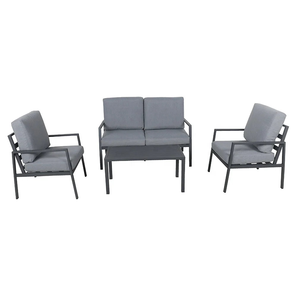 online shopping outdoor patio furniture producers in china Modern Style  molding aluminum cushion garden hotel terrace sofa sets