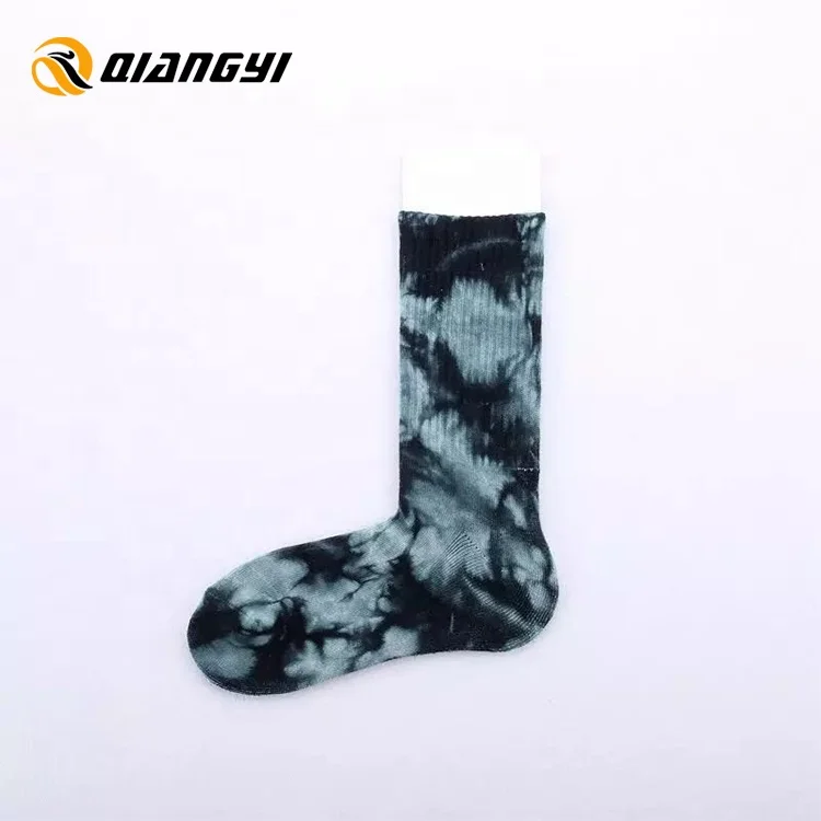  Custom designer embroidery logo Tie Dye Socks Wholesale Terry Cotton Athletic Crew