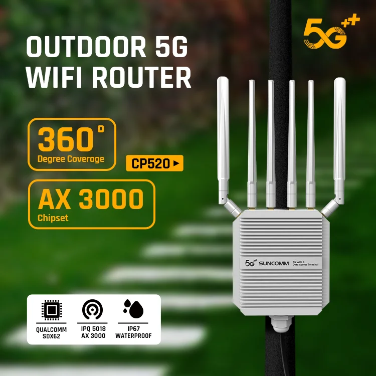 SUNCOMM 5G outdoor router Waterproof High speed 2.5Gbps POE power supply 360 network coverage 5G Router With SIM card