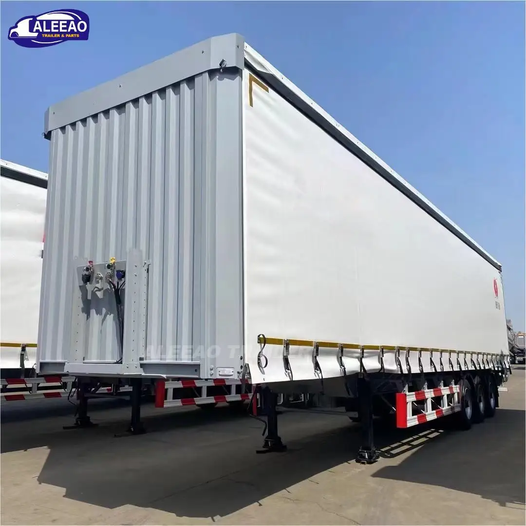 45ft 53ft cargo transport curtain side van box/ side curtain sliding semi trailer for sale