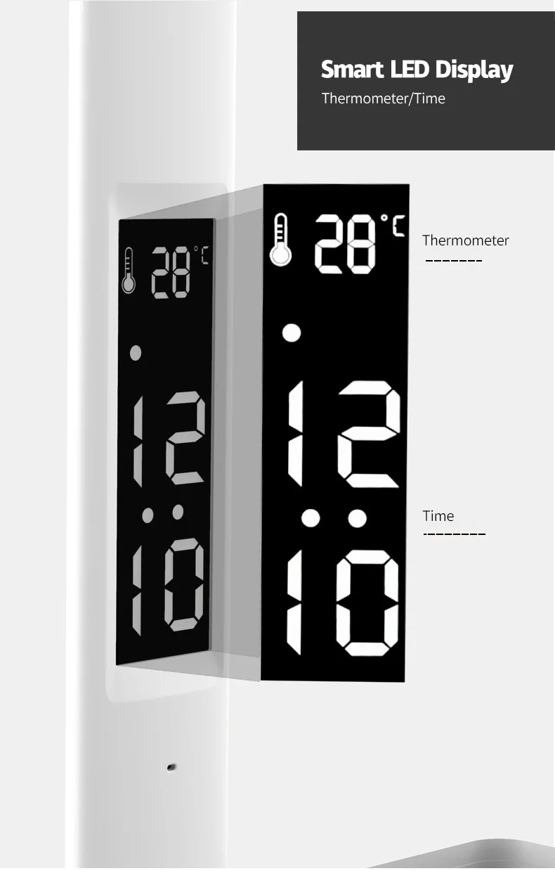 Double head Clock Time Calendar Pen Holder Eye Protection Folding  LED Table Lamp For  Reading Learning Dormitory Charging