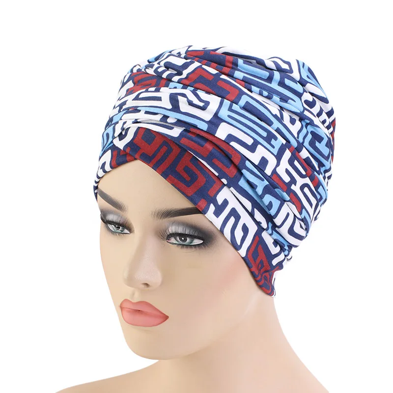 African Pattern Headscarf Nigerian Muslim Women Long Tube Turban Head wrap