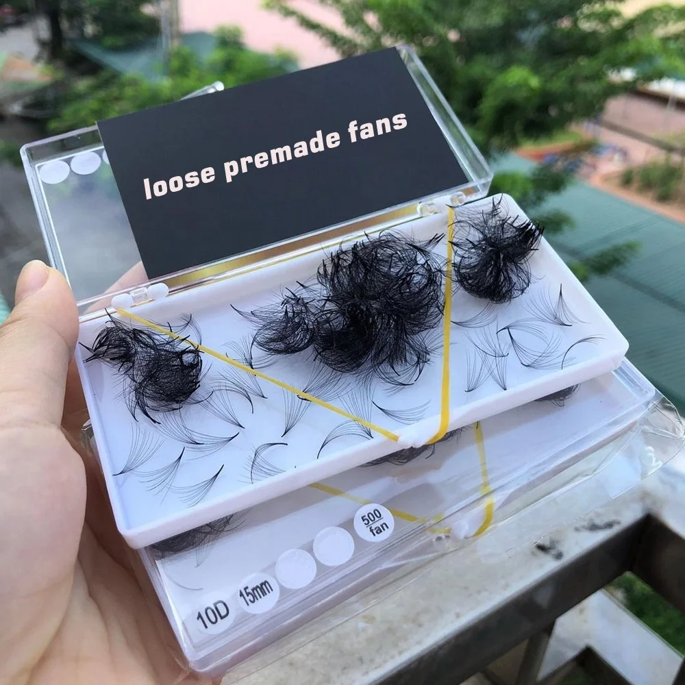 Loose 12 D L Curl Premade Fans Lashes Mega Volume Premise Loose Promade Fan