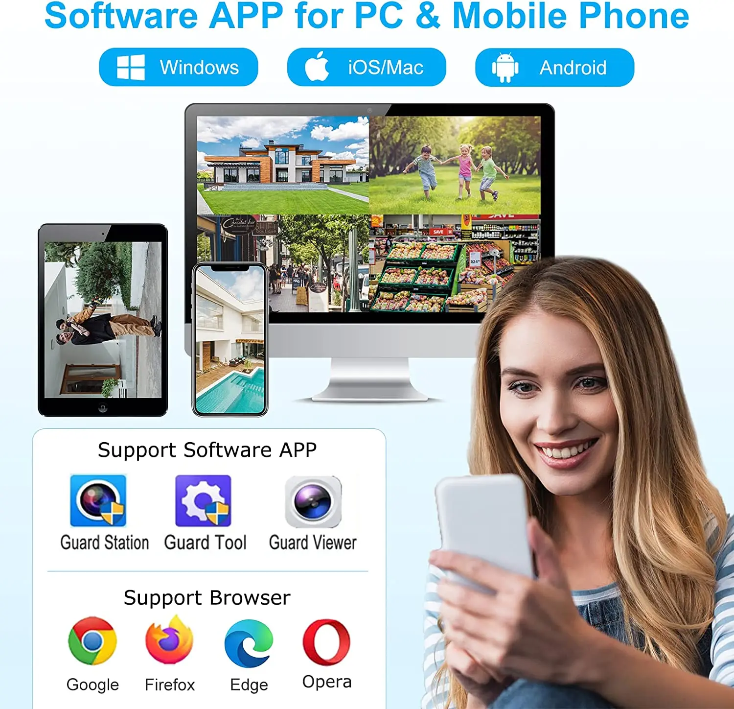 ANPVIZ 4K 8CH POE NVR H.265 Multi-language Smart function Up to 1SATA MAX 10TB HD 4K Playback Network Video Recorder