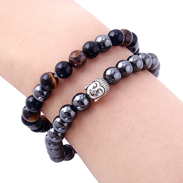 Fashion Jewelry Triple Protection Men Magnetic Hematite Natural Tiger Eye Stone Agate Bead Unique Design Handmade Bracelet Women