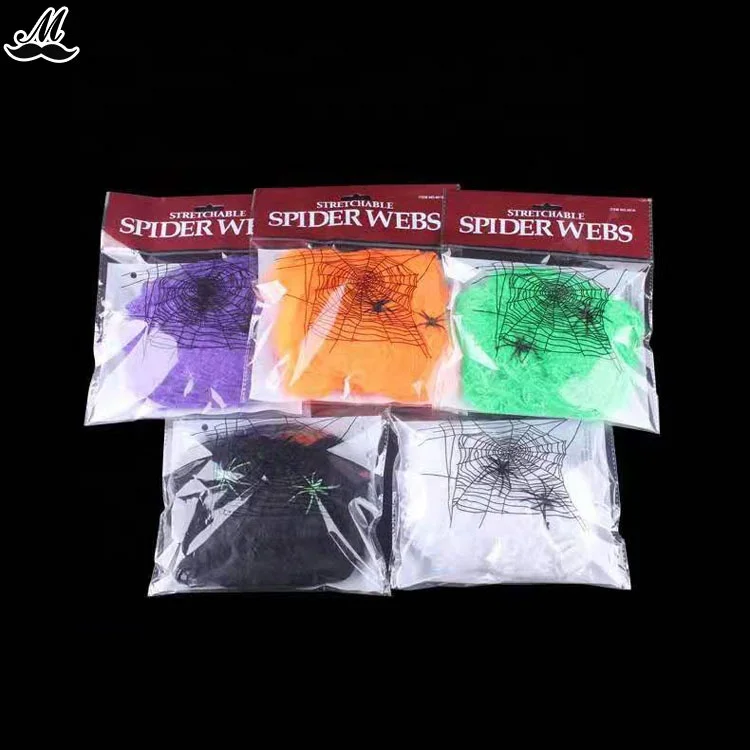 wholesale Halloween fake spider web with spiders for decoration