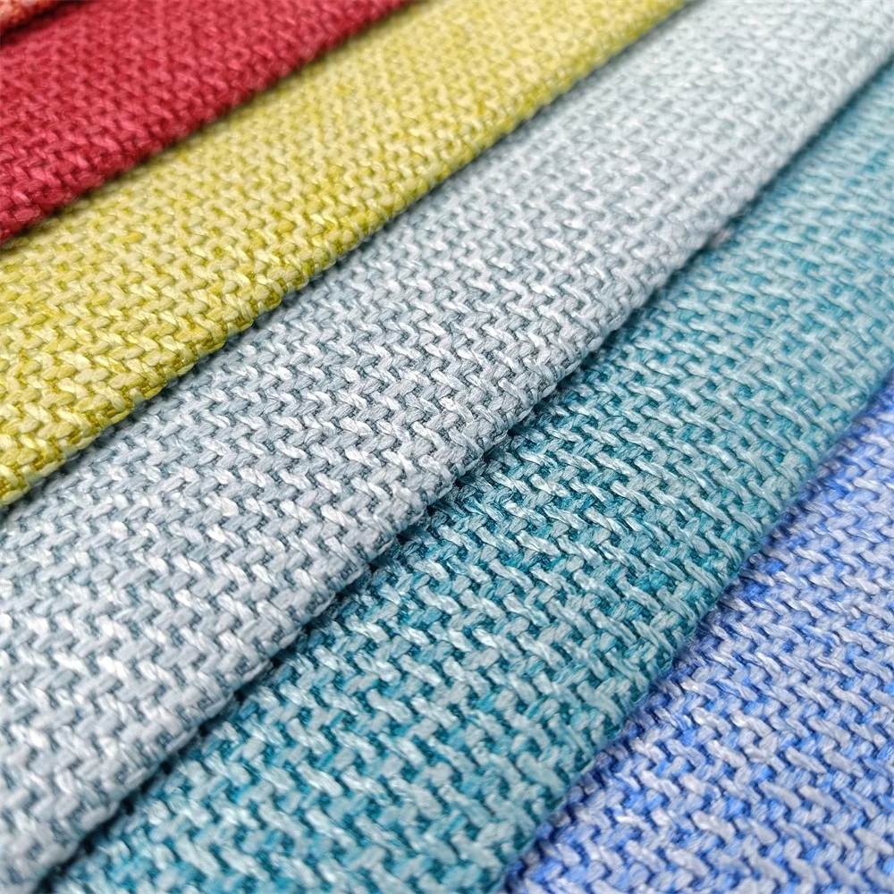 Factory 100% Polyester High Quality Linen Blend Fabric Woven Herringbone Linen Fabric Roll For Sofa Textile