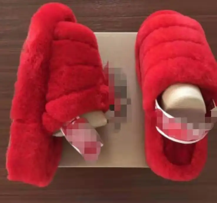 2020 wholesale lady Luxury Colorful Winter Warm Sheepskin Fur Slides for Women House Indoor Slippers Slides