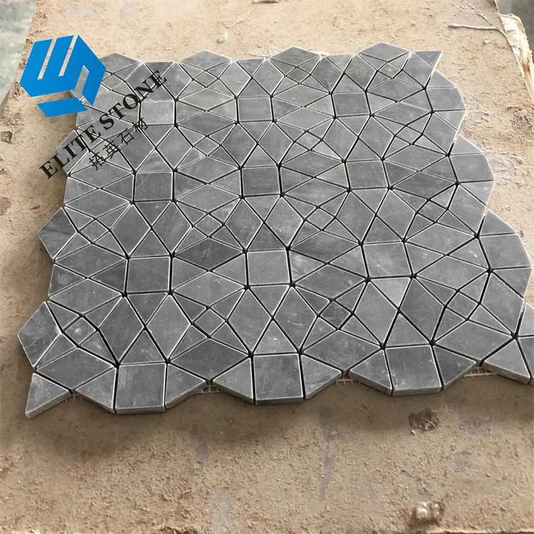 New Design Popular Water Jet White Marble Flower Pattern Mosaic Tile