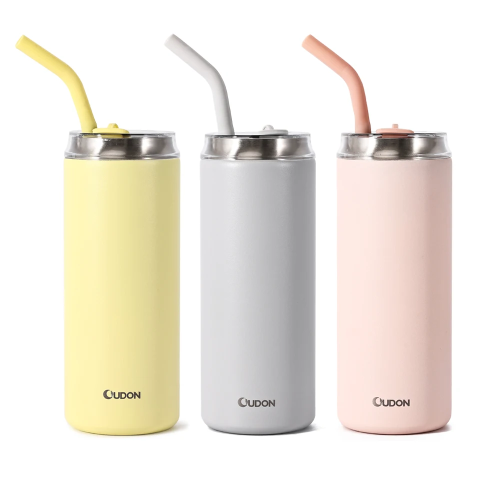 Powder Coated 20oz Custom Painting Color Double Wall Stainless Steel Travel Mug With Lid And Straw