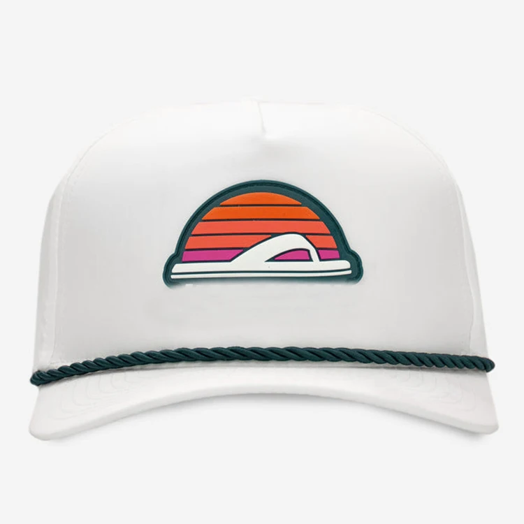 Custom 5 Panel Structured Beach Baseball PVC Patch logo Shoes Brand Rope Hats