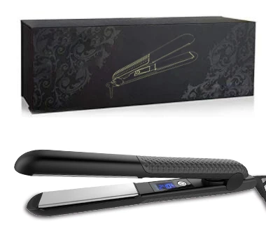 Professional Rubber Coating Hair Straightener Ceramic Plates Flat Iron Dual Voltage 2 in 1 Curler with Private Label