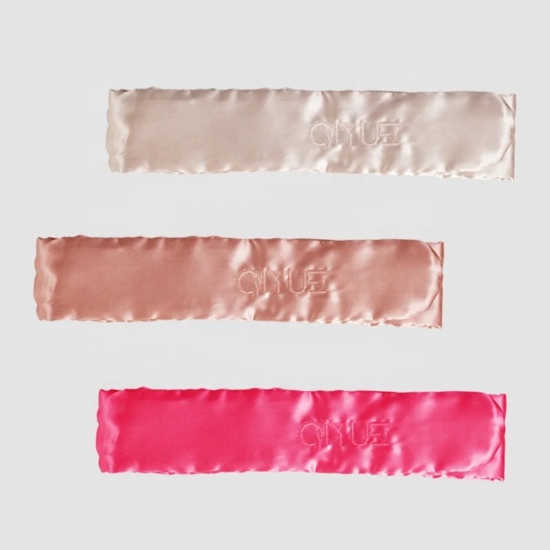 Embroidered Silk Headband Non Slip Elastic Sports Running mulberry silk Hairbands Customized size Silk head band in Daranfang