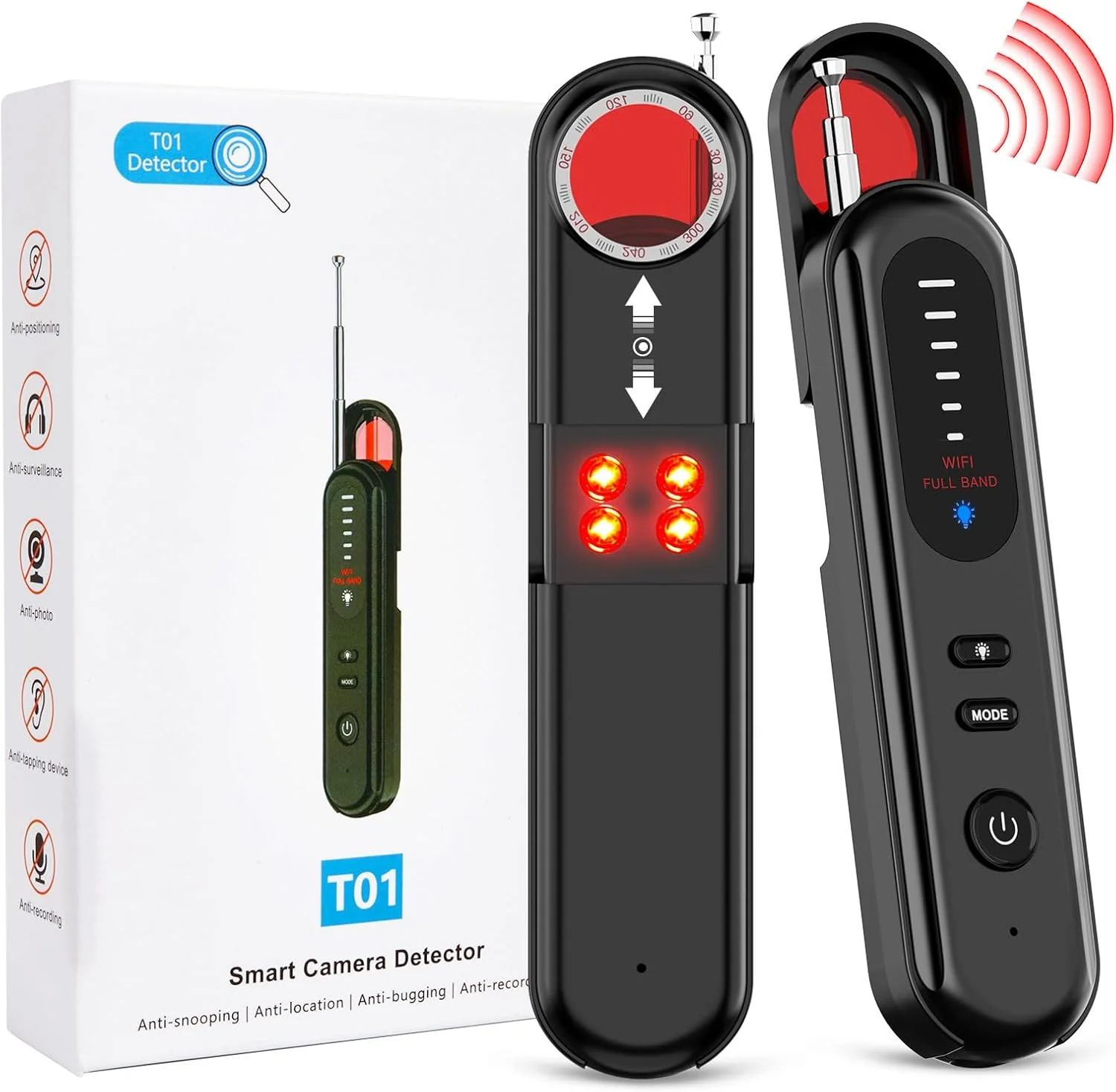 Hidden Camera Detectors Portable Anti Spy Camera Finder GPS Tracker Detector for Travel, Hotels, Car