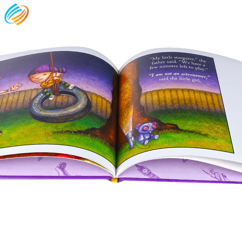 Custom A4 A5 photo 4c hardcover binding brochure exercise black and white dust jacket book printing