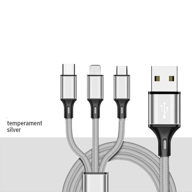 Top Quality Factory Price 3 in 1 Multi Function Charging Data Cable High Quality Adapter Cable For iPhone, type-C Use