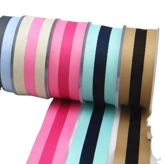 
Woven Ribbon New Style Factory Manufacturer Ribbon Embroidery 2.5CM Double Face RIBBONS Polyester / Cotton Solid Color Support 