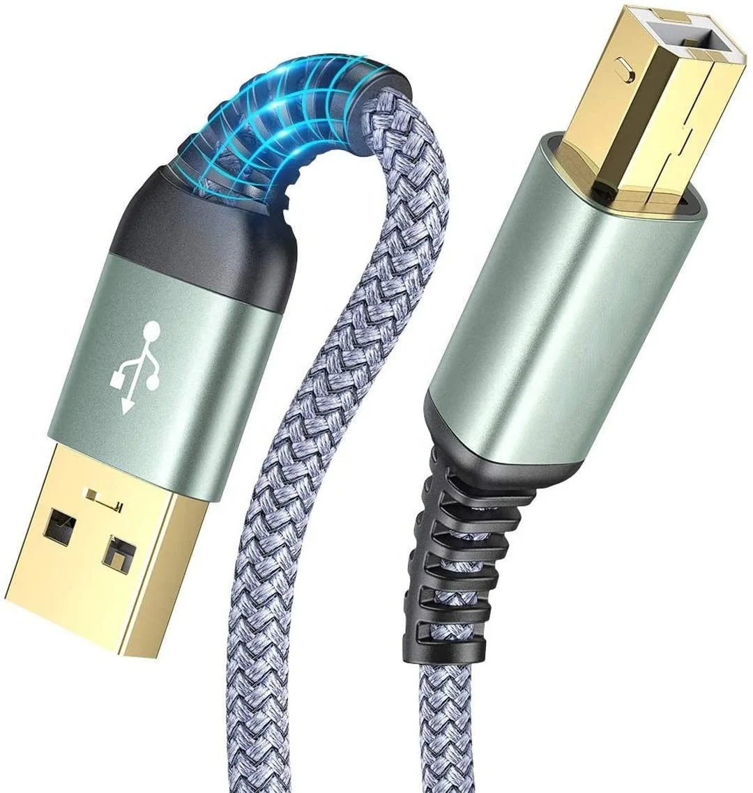 Scanner Cord High Speed 6.6FT/2 Meter USB Printer Cord Never Rupture USB 2.0 Type A Male to B Male USB Printer Cable