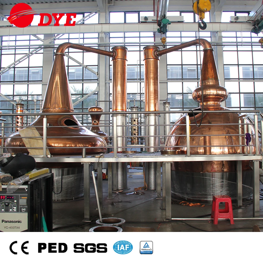  DYE Double 5000L шотландская винокурня для виски система медной дистилляции алкоголя оборудование винокурни машина