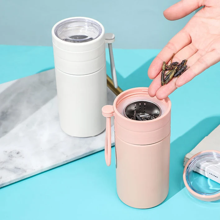 2023 new arrival double wall tea infuser bottle stainless steel tea water bottle