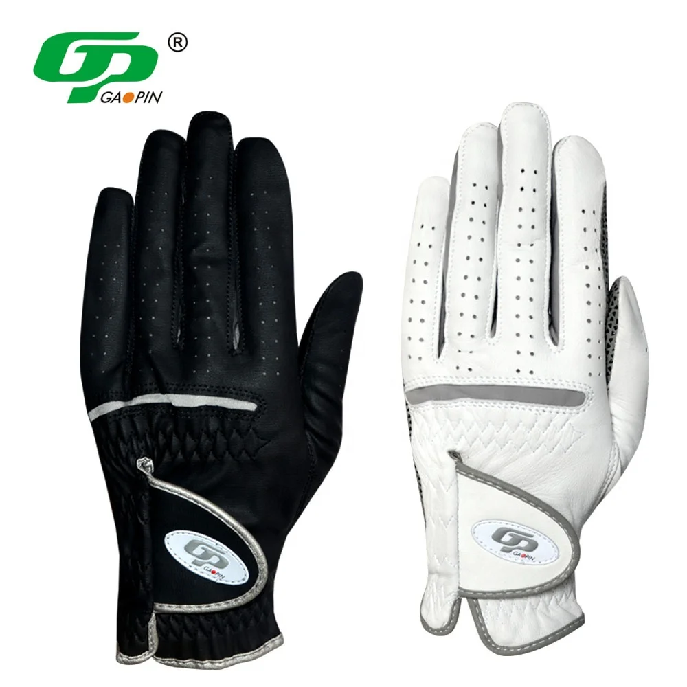 Premium Cabretta Genuine Leather Golf Glove Soft Breathable Anti-slip Sheep Skin Left Hand Custom Size Durable Golf Gloves