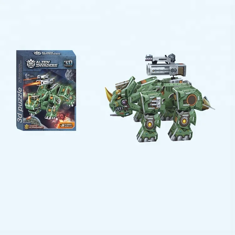 Educational Rhino Warrior Fighting Robot Toy 3D Jigsaw Puzzle Machine