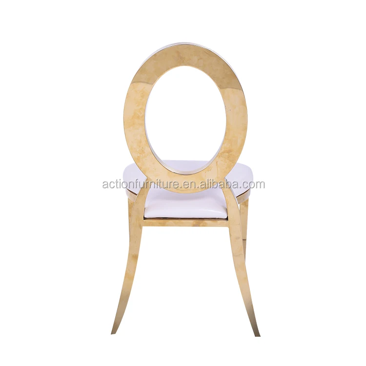 gold gilt stainless steel banquet dining chairs for nobility in high quality