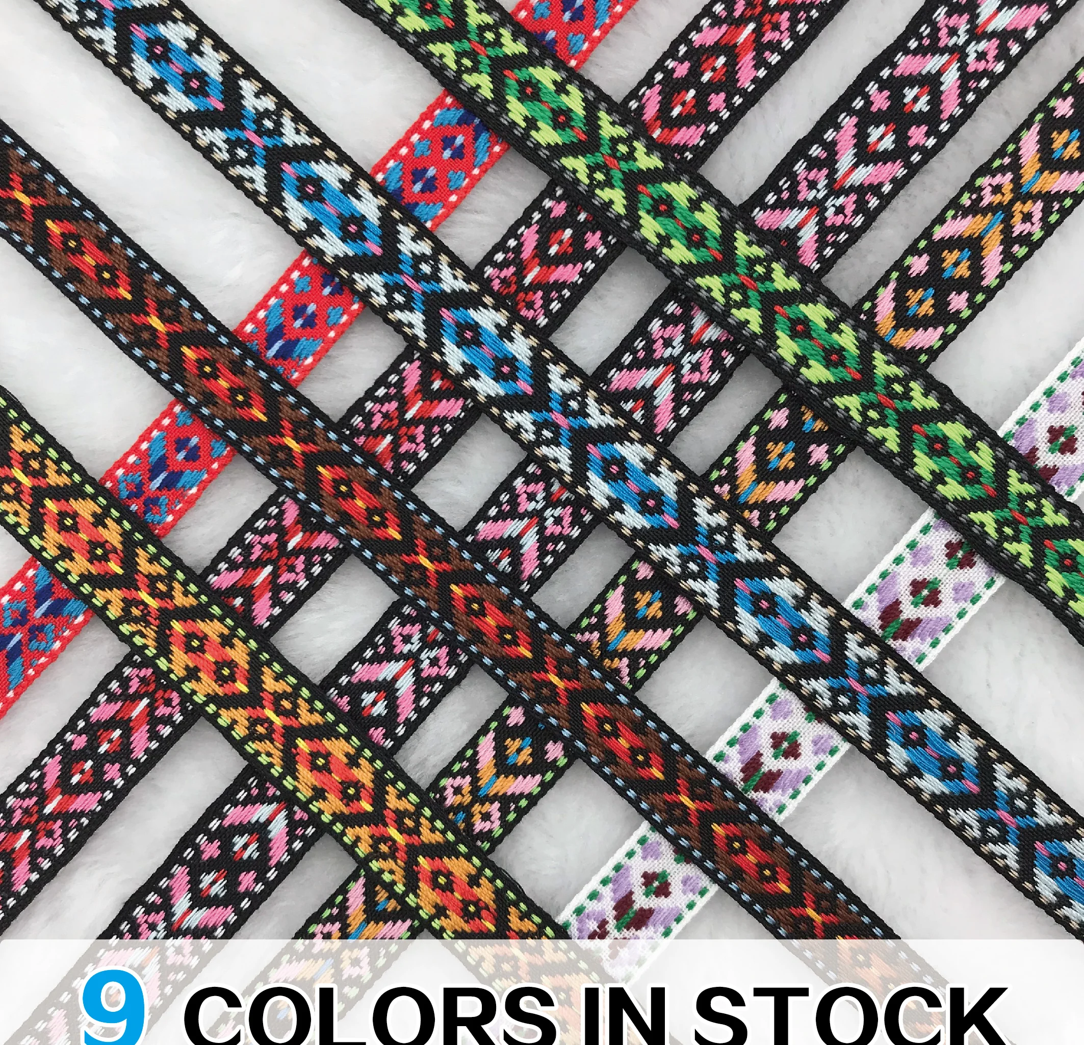 12mm polyester vintage jacquard ribbon