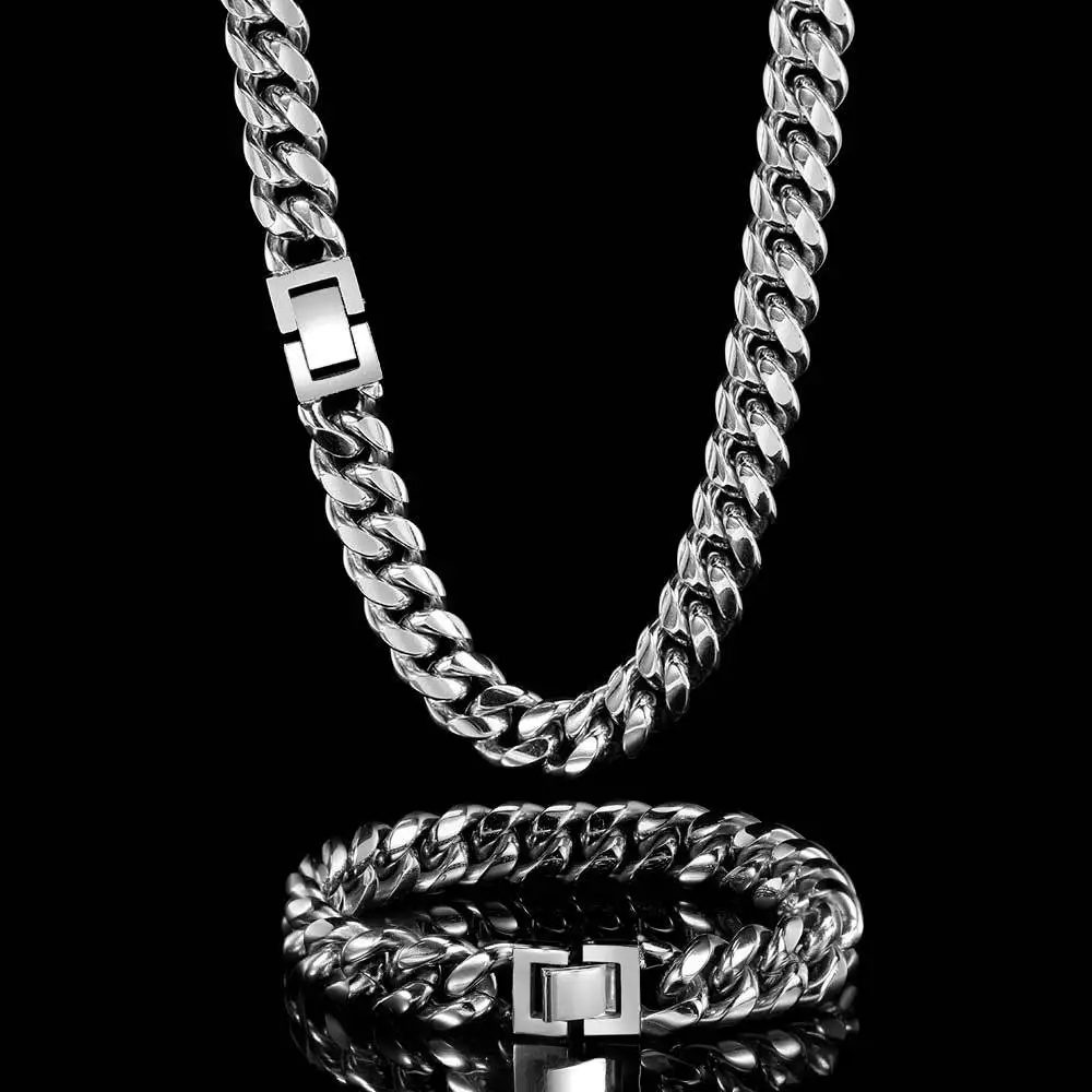 RQ Титан кубинской Cadena de oro Мужская Майами нержавеющая сталь 14k 18k позолоченное ожерелье-цепочка с крупными звеньями цепочка для