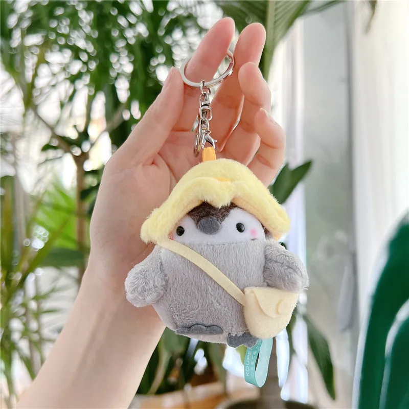 Japanese Mini Cute Penguin Plush keychains toys Outfit Kid Gift kawaii Stuffed animal toys Penguin Doll Dressed Plush keychain