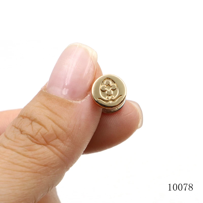 Handbag Metal Logo Engraved Cap Rivet Gold Plating Logo Rivet for Handbag Hardware Accessories