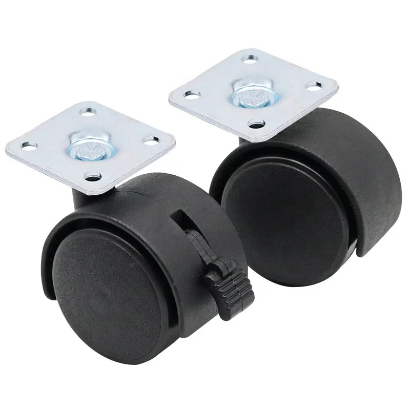 Hot sale cheap price 2 inch caster nylon 50mm nylon double wheel Swivel Universal Wheel Furniture Wheels clothes rack casters