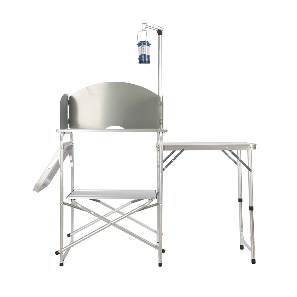 Outdoor Korean portable aluminum kitchen folding camping cooking bbq table