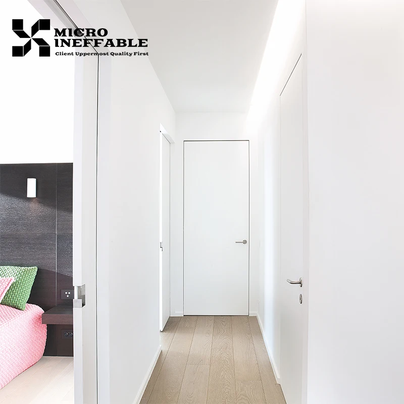 Factory Price European Style Modern Solid Interior Bedroom Door Wooden Frameless Door
