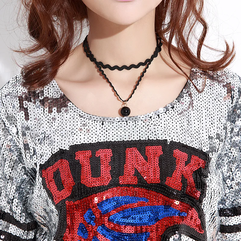 8801 Nightclub Costume New Female Song Performance Jazz Dance Sequin Top