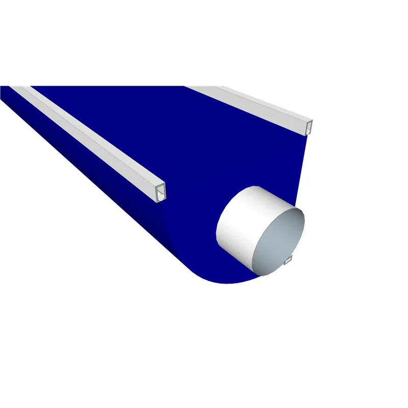 irregularly shaped quarter round fabric ducting air distribution wall ventilation system