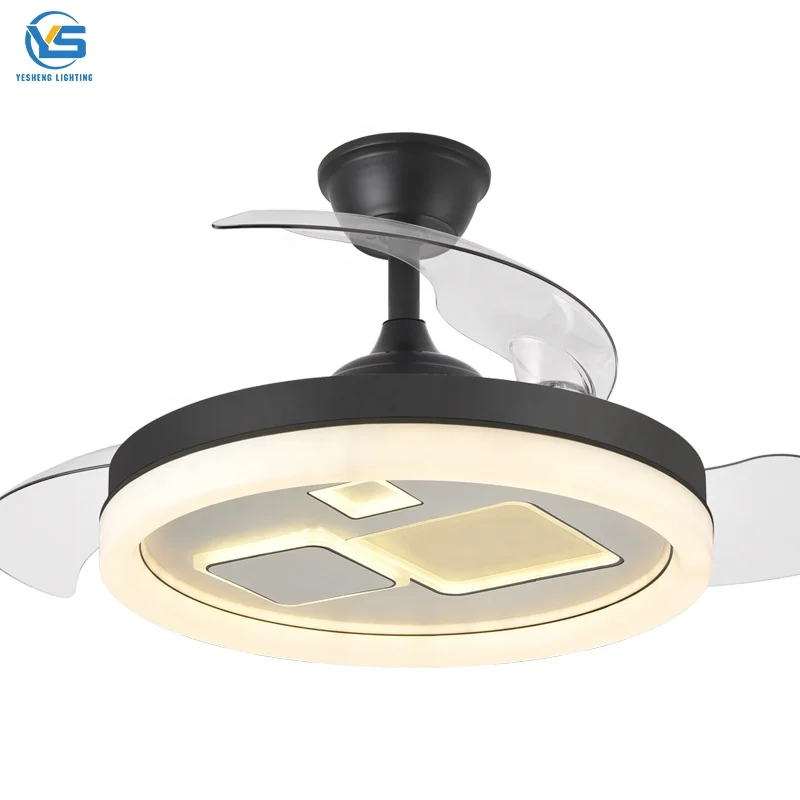 Y036 Modern remote control 42 inch bladeless 110/220v ceiling fans with lights lamp led designer luz con ventilador oculto techo
