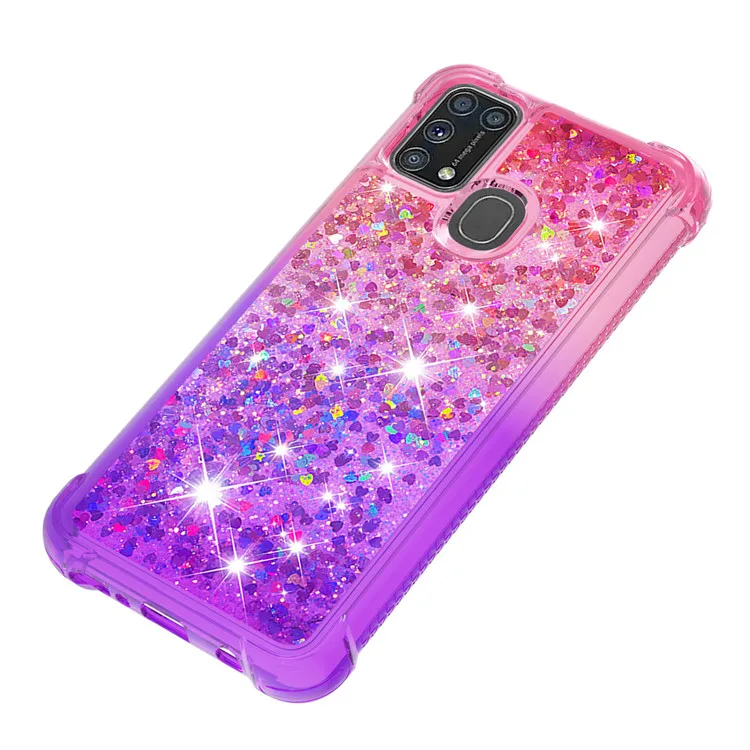 Girl Gradient Color Glitter Case For Samsung Galaxy M31 Liquid Quicksand Back Cover Bag